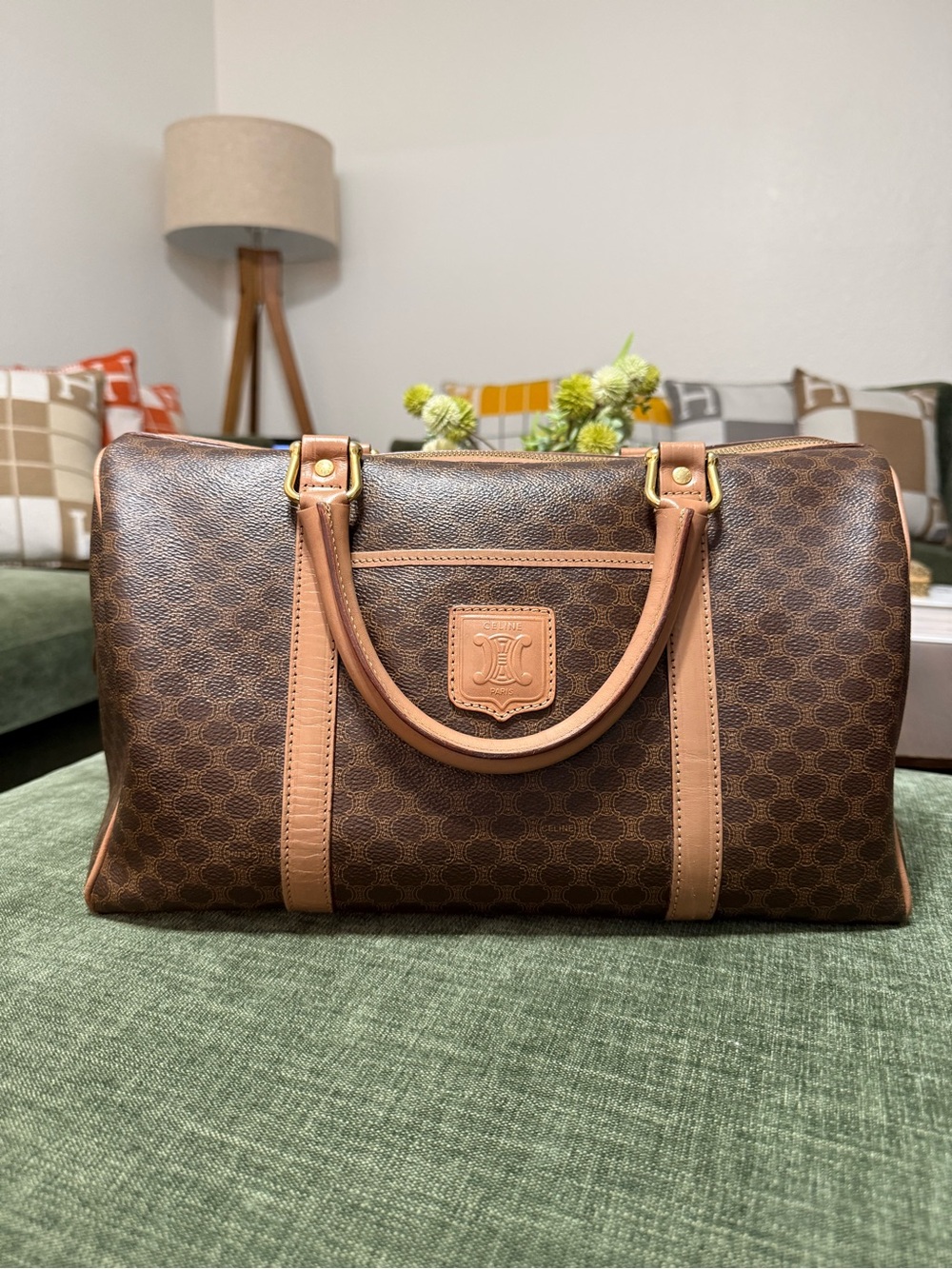 Celine Vintage Macadam Boston Bag 32